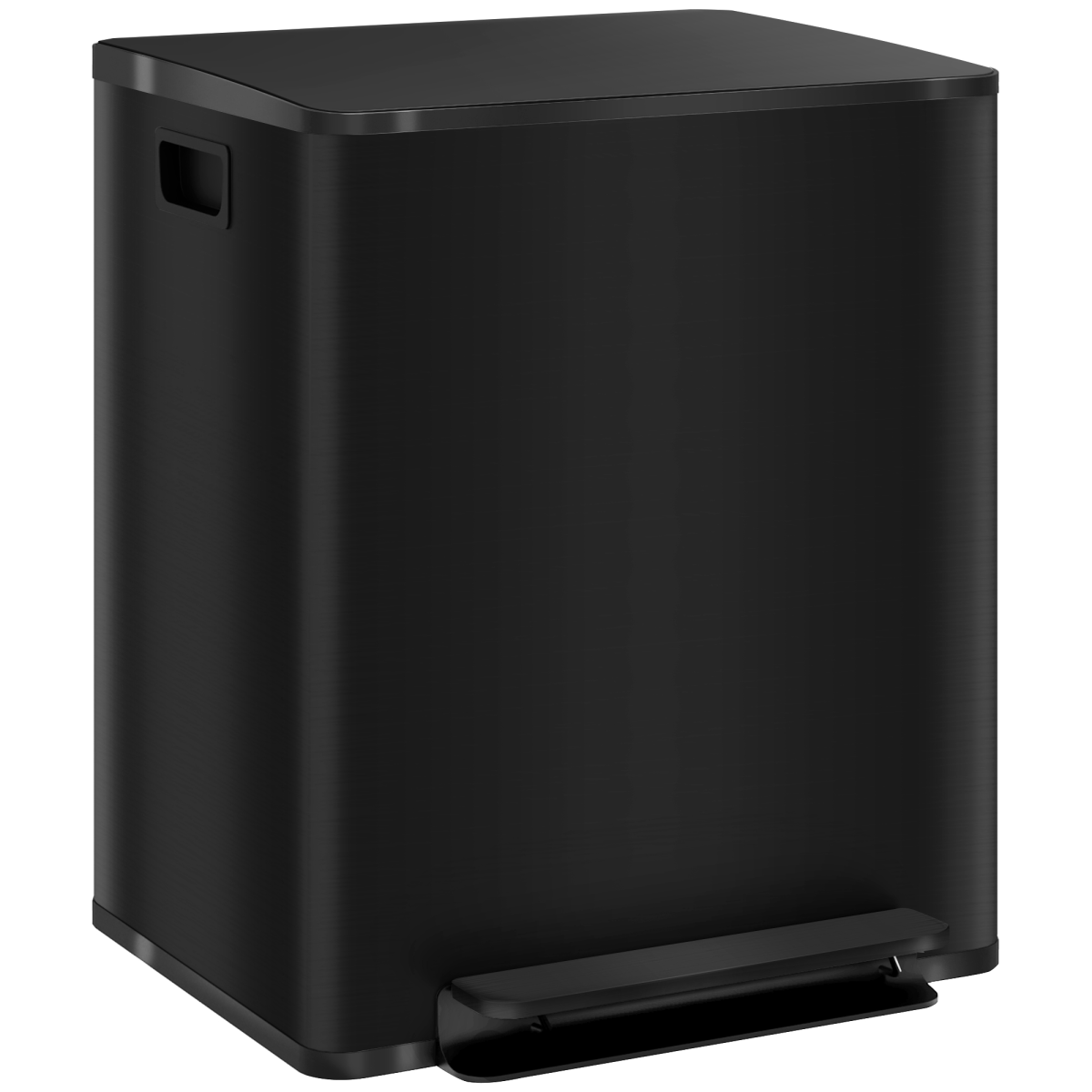 HOMCOM 2 x 25L Double Kitchen Bin, Pedal Bin with Soft-Close Lid - from HOMCOM