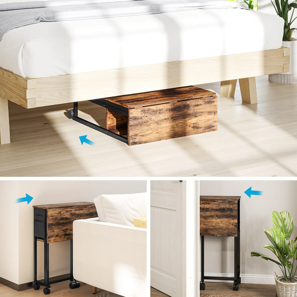HOMCOM Foldable Computer Desk 63cm on Wheels with Drop Leaf for Small Spaces Home Office by HOMCOM