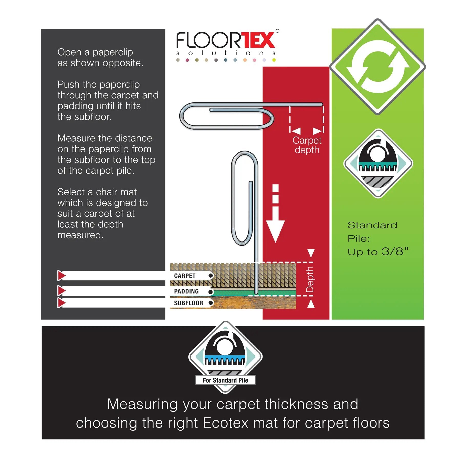 Cleartex Pallet:Cleartex® Enhanced Polymer Rectangular Chair Mat for Carpets up to 9mm - Office Mats