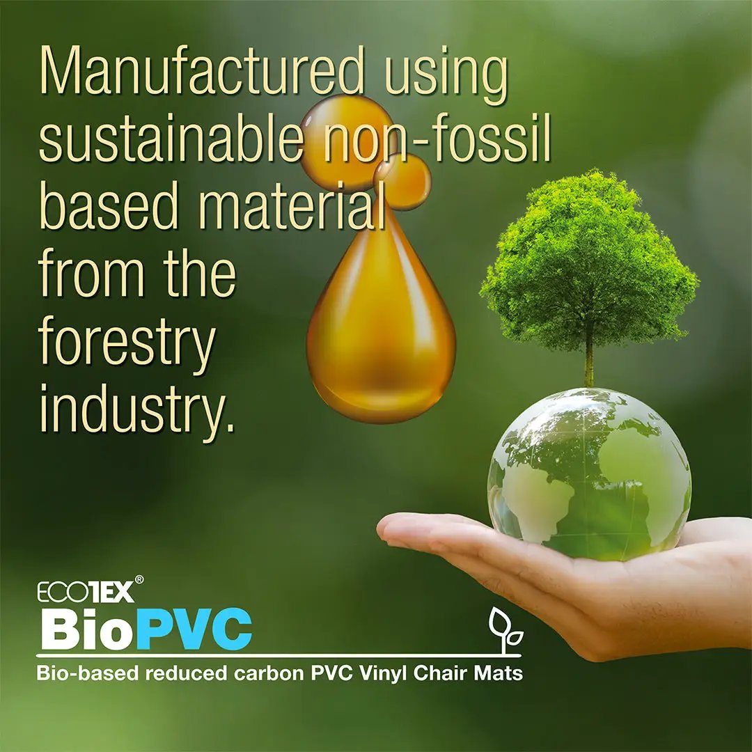 Ecotex Pallet:Floortex® Ecotex® BioPVC Eco Friendly Carbon Neutral PVC Chair Mat for Carpet & Hard Floor - Office Mats
