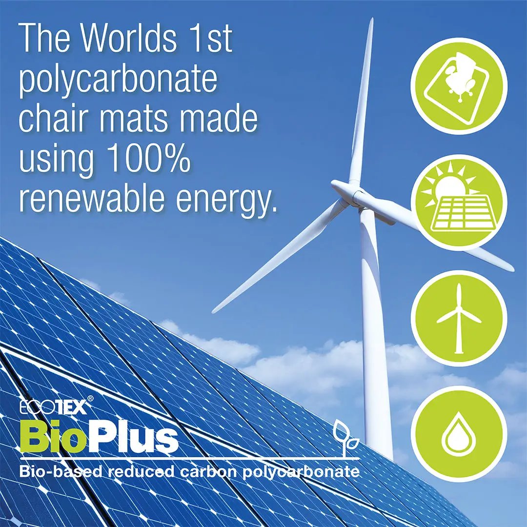 Ecotex Pallet:Floortex® Ecotex® BioPlus Eco Friendly Carbon Neutral Polycarbonate Chair Mat for Carpet - Office Mats