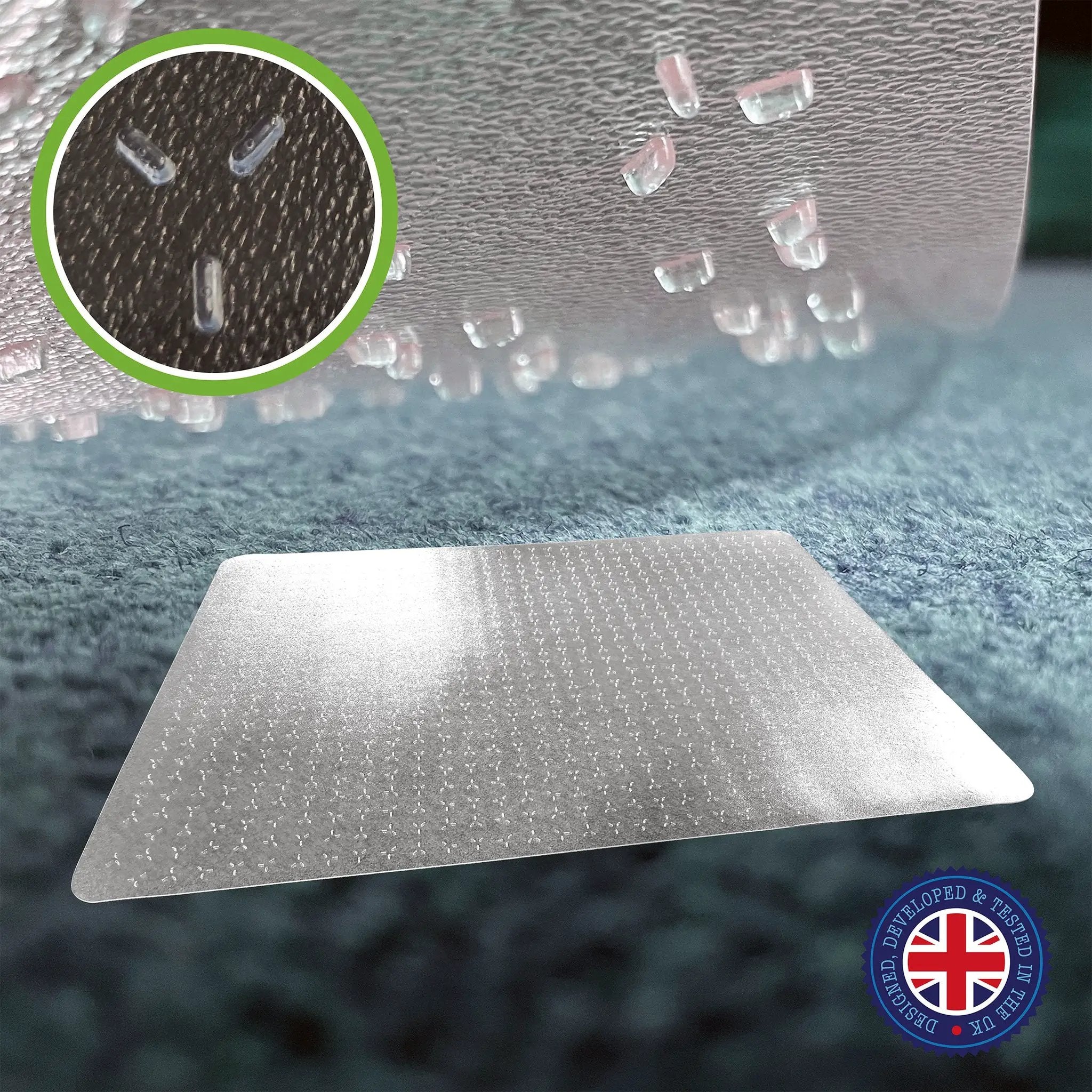 Floortex Cleartex TrYlok PVC Chair Mat for Low Pile Carpets up to 6mm - Office Mats