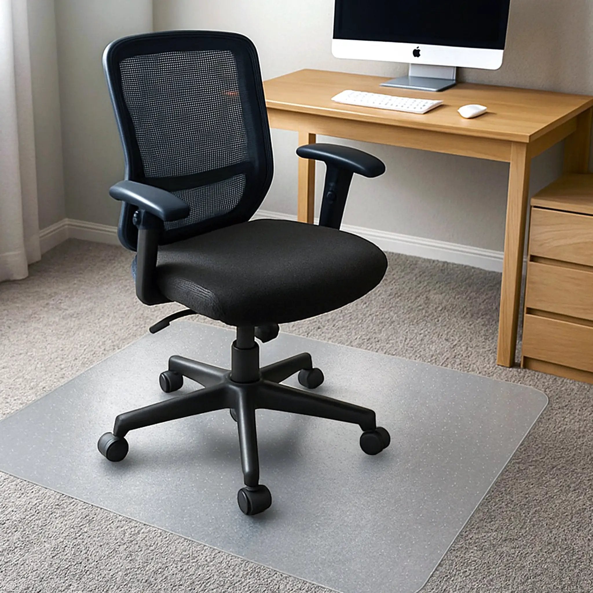 Floortex Cleartex TrYlok PVC Chair Mat for Low Pile Carpets up to 6mm - Office Mats