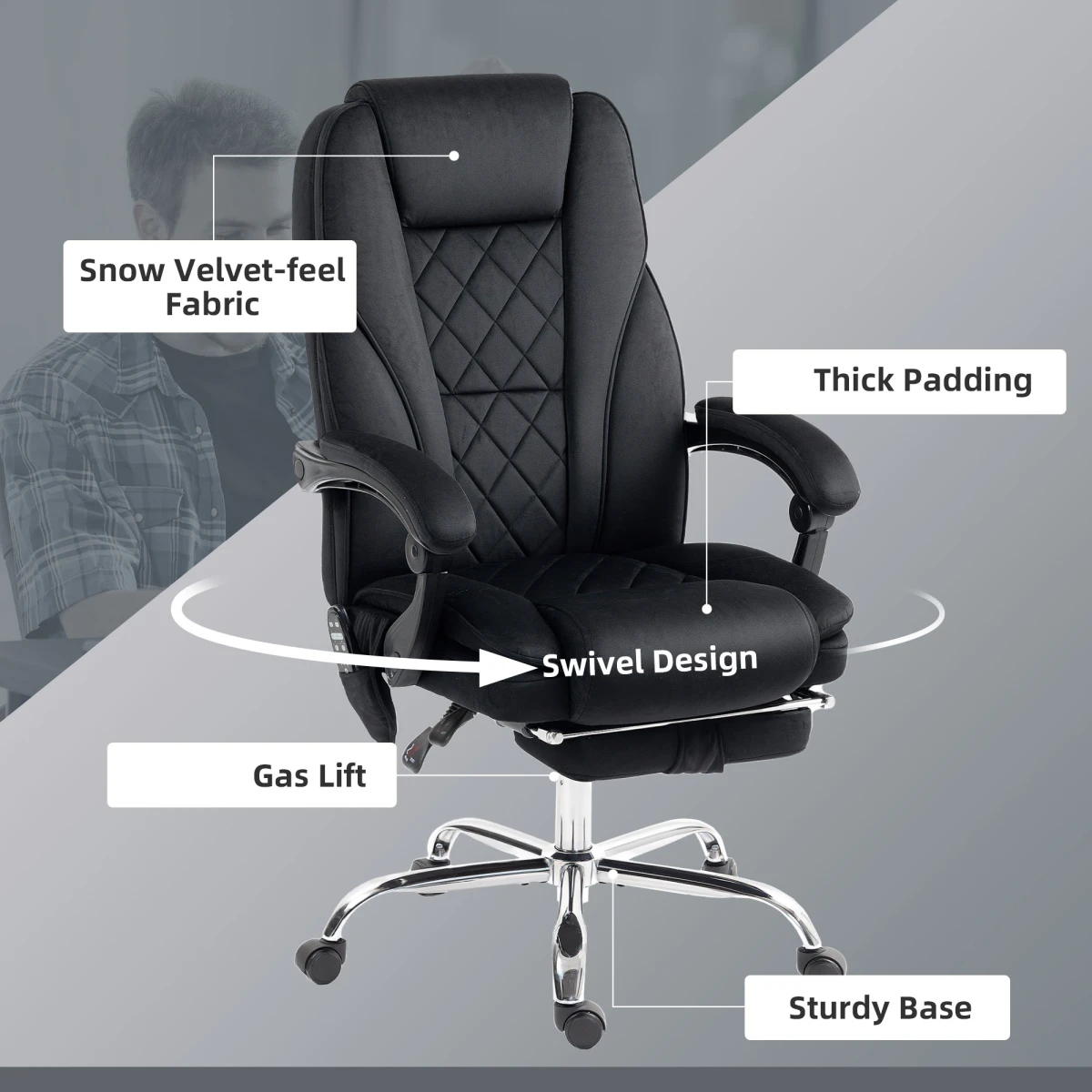 Vinsetto Massage Office Chair Six Point Massage For Desk by Vinsetto
