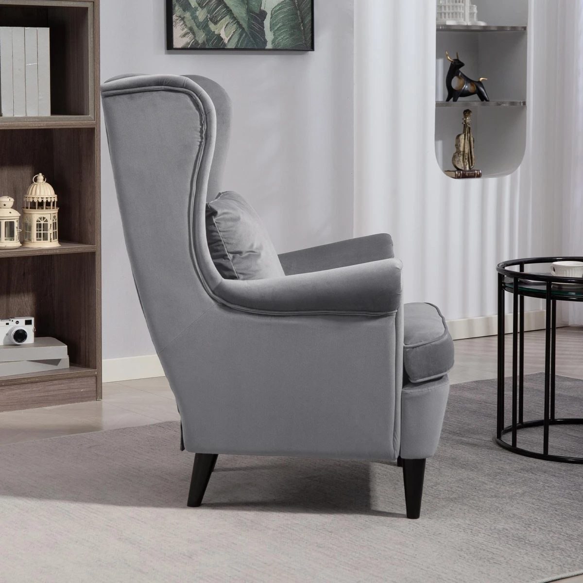 HOMCOM HOMCOM Wingback Chair 70cm High Velvet Comfort Living Room - Accent Chair
