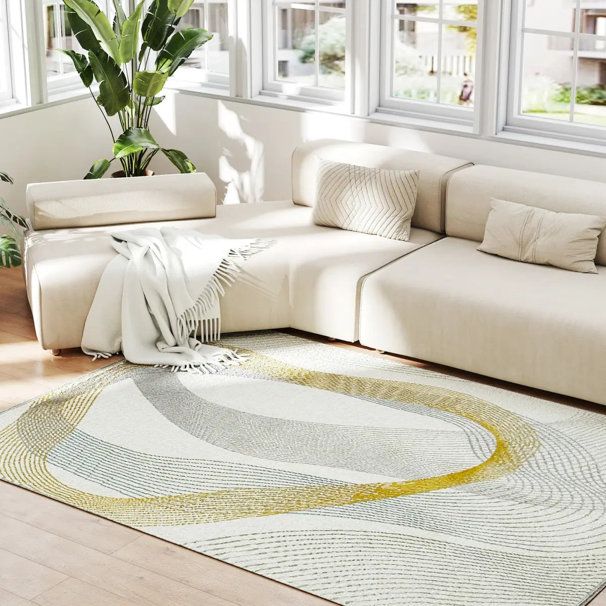HOMCOM HOMCOM Machine Washable Rug, Allergy-Friendly Floor Carpet - Rug