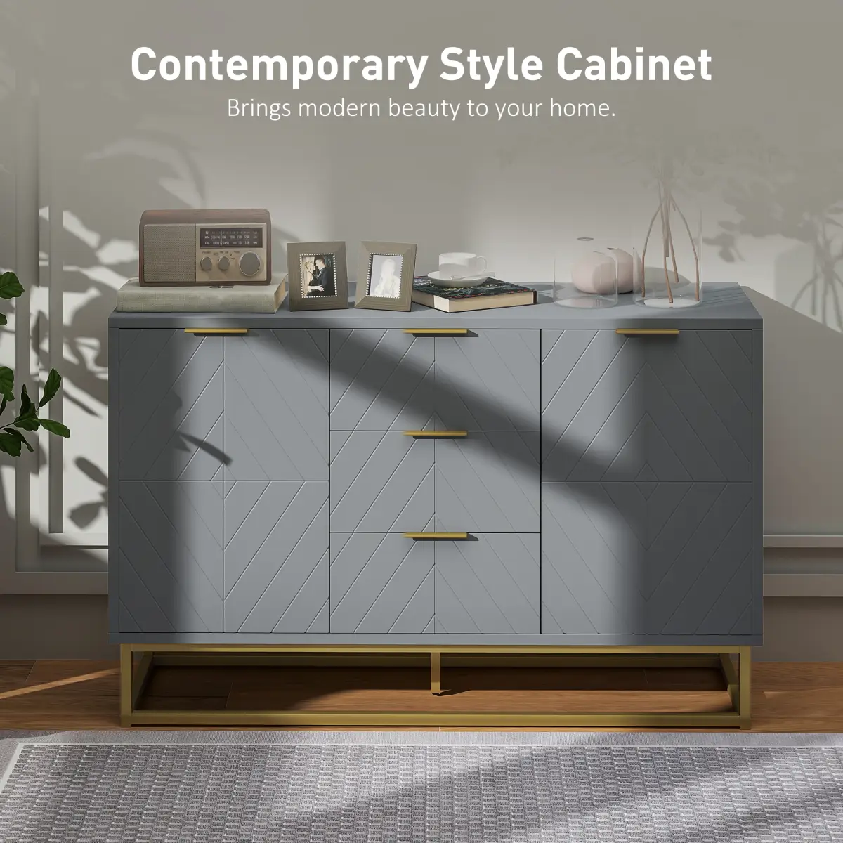 HOMCOM HOMCOM Sideboard Storage Cabinet with Adjustable Shelves - Sideboard