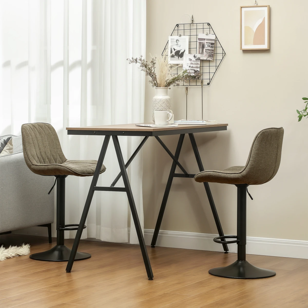 HOMCOM Bar Stools Set of 2, Modern Armless Bar Chairs by HOMCOM