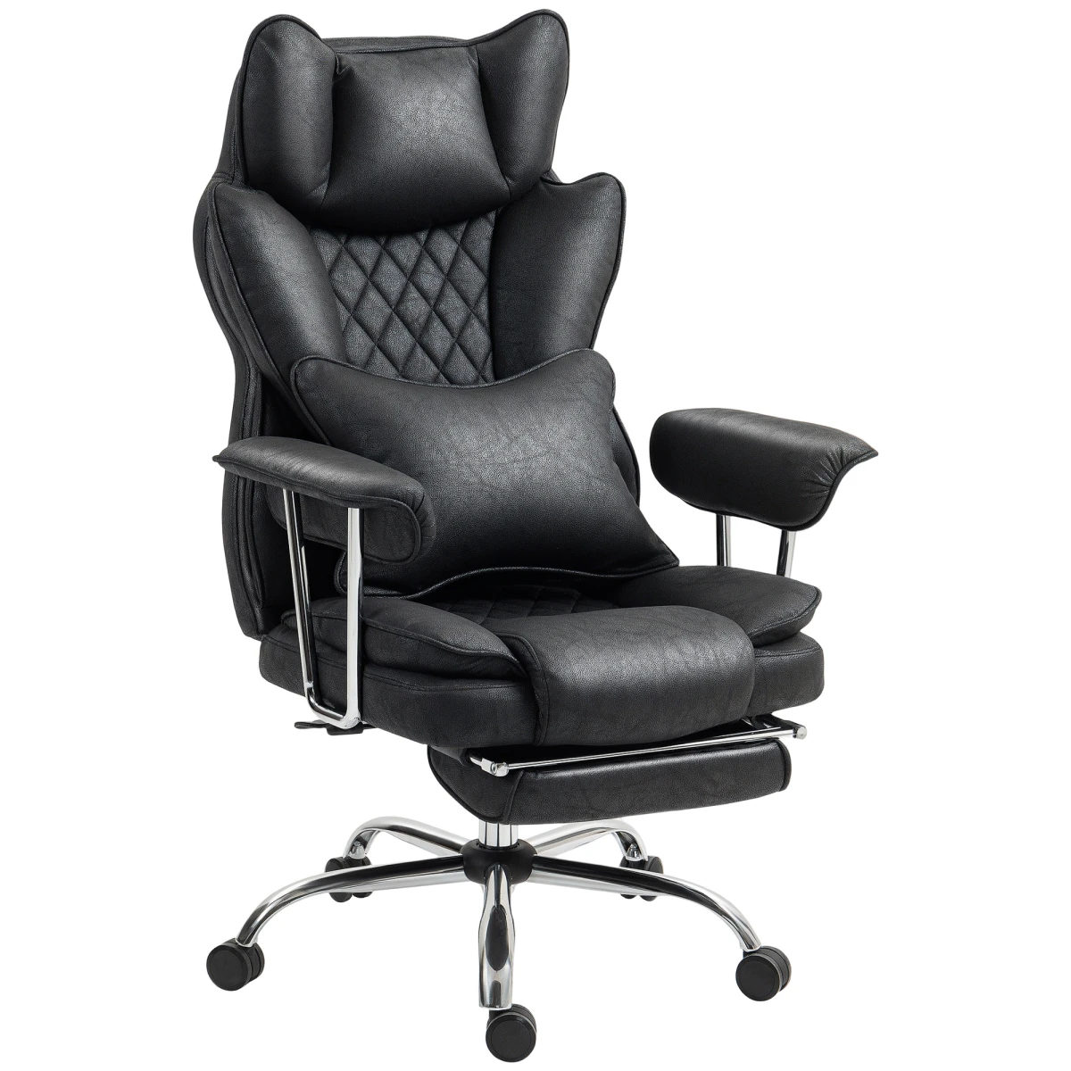 HOMCOM HOMCOM Office Chair High Back Leathaire with Lumbar Home - Office Chair