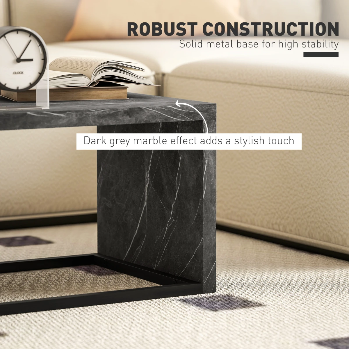 HOMCOM Nesting Coffee Tables Set Of 2 Two Sizes Space Saving Industrial For Living Room by HOMCOM