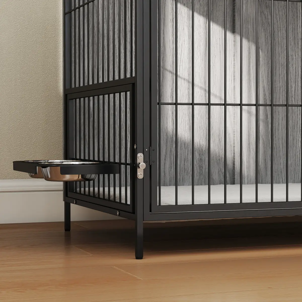 PawHut PawHut Dog Crate Furniture with Rotating Bowl Holder for Large Dogs - Dog Crate