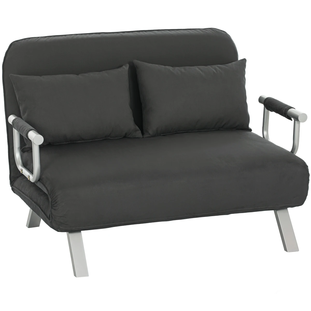 HOMCOM Homcom Fabric Sofa Bed 2Seater Five Position Back Home Use - Sofa