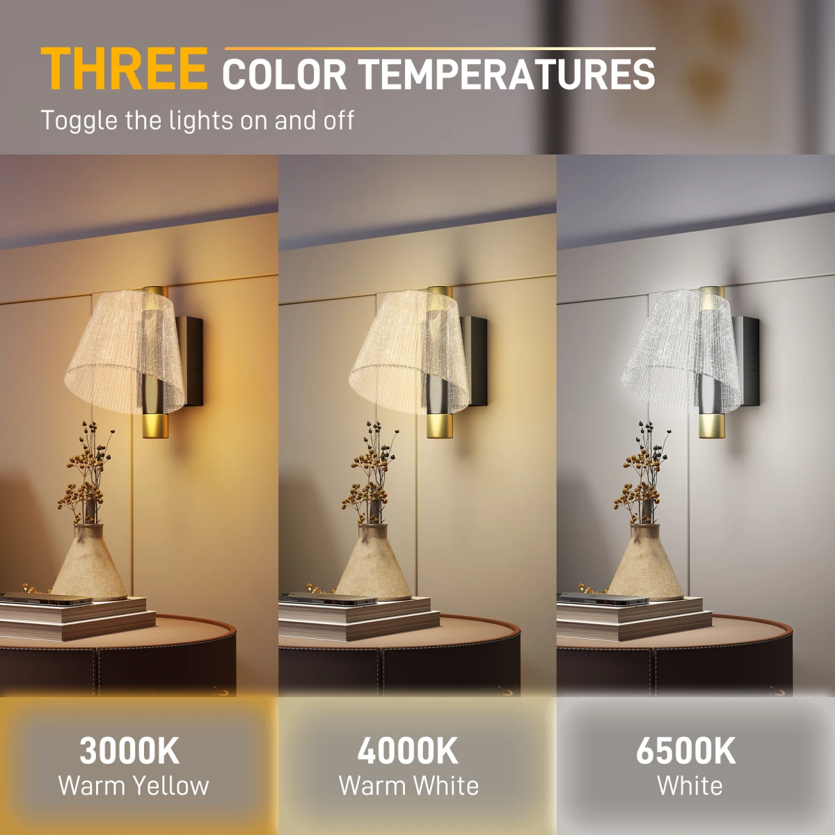 HOMCOM Wall Lamp Duo Starry Light 3Color Homes by HOMCOM