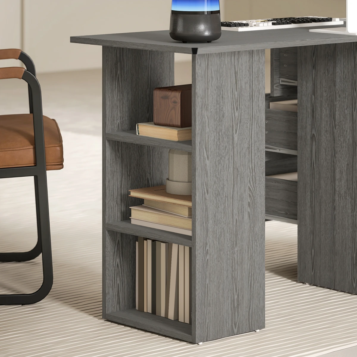 HOMCOM HOMCOM Computer Desk 120cm 3 Drawers Home Office - Desk