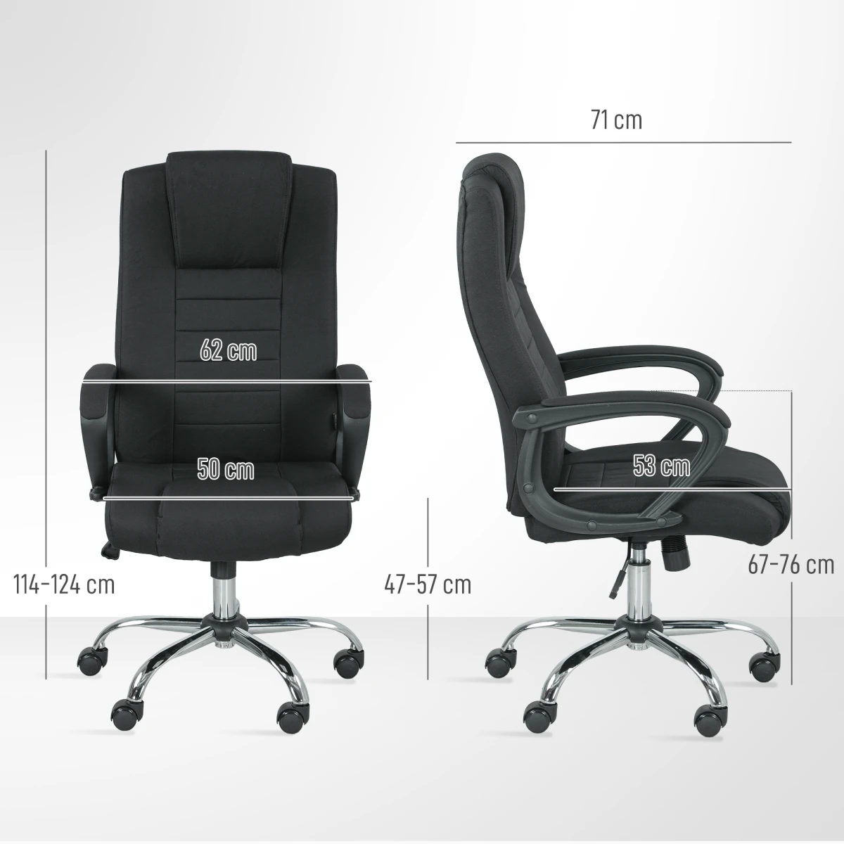 Vinsetto Vinsetto Office Chair Height Adjustable Ergonomic Breathable Linen Upholstery Swivel Wheels for Home Office - Office Chair
