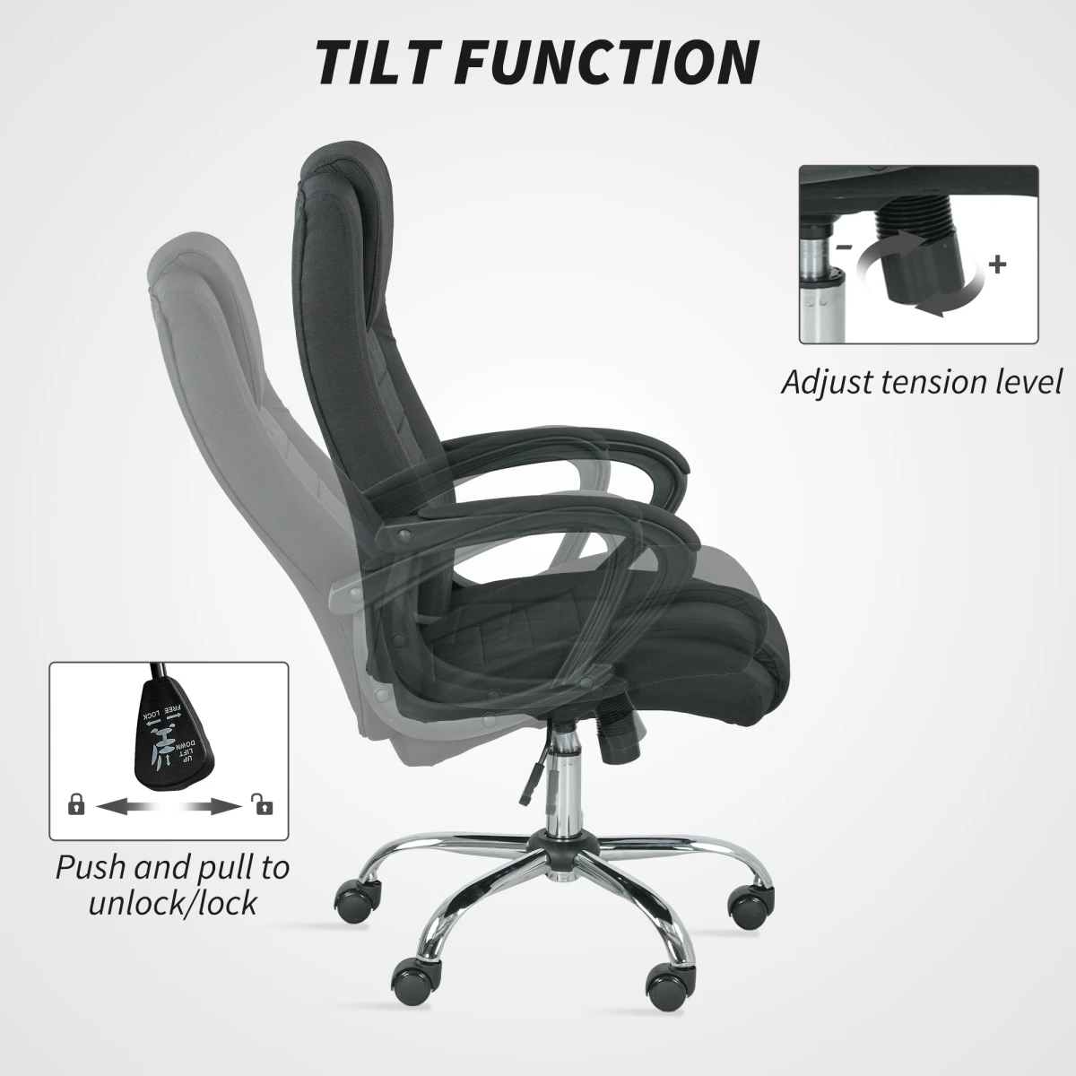 Vinsetto Vinsetto Office Chair Height Adjustable Ergonomic Breathable Linen Upholstery Swivel Wheels for Home Office - Office Chair