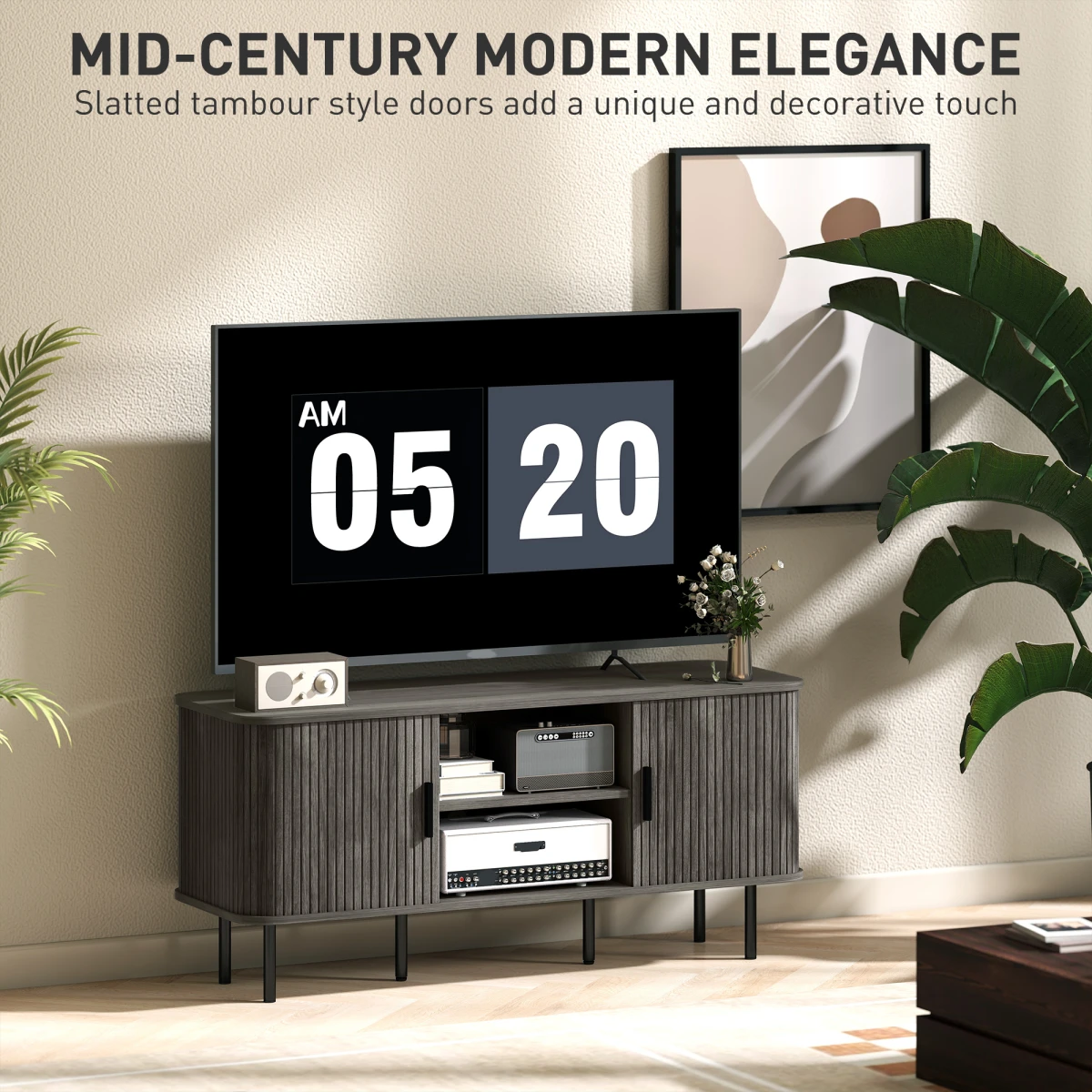 HOMCOM TV Stand Wide 140cm Cable Management Living Room by HOMCOM