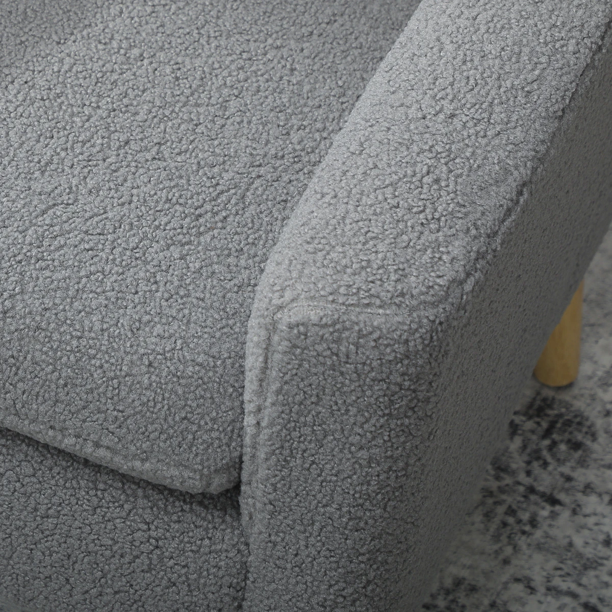 HOMCOM HOMCOM Accent Chair Wide Seat Teddy Fleece For Living Room - Accent Chair