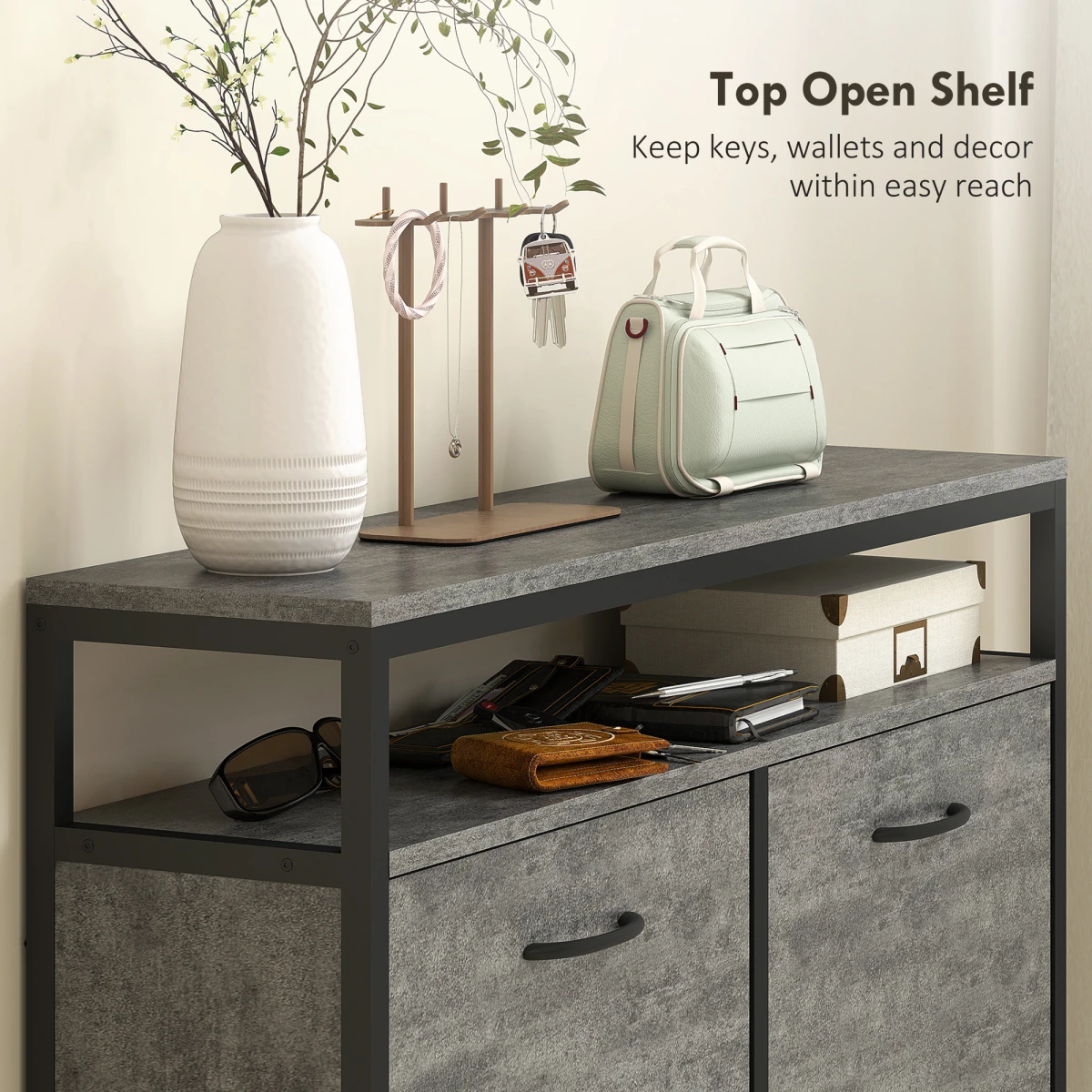 HOMCOM HOMCOM Shoe Cabinet 4 Flip Drawers 12-20 Pairs - Shoe Storage