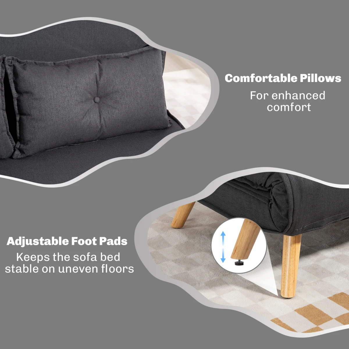HOMCOM HOMCOM Sofa Bed Two Seater Click Clack Comfort Living Room - Sofa Bed