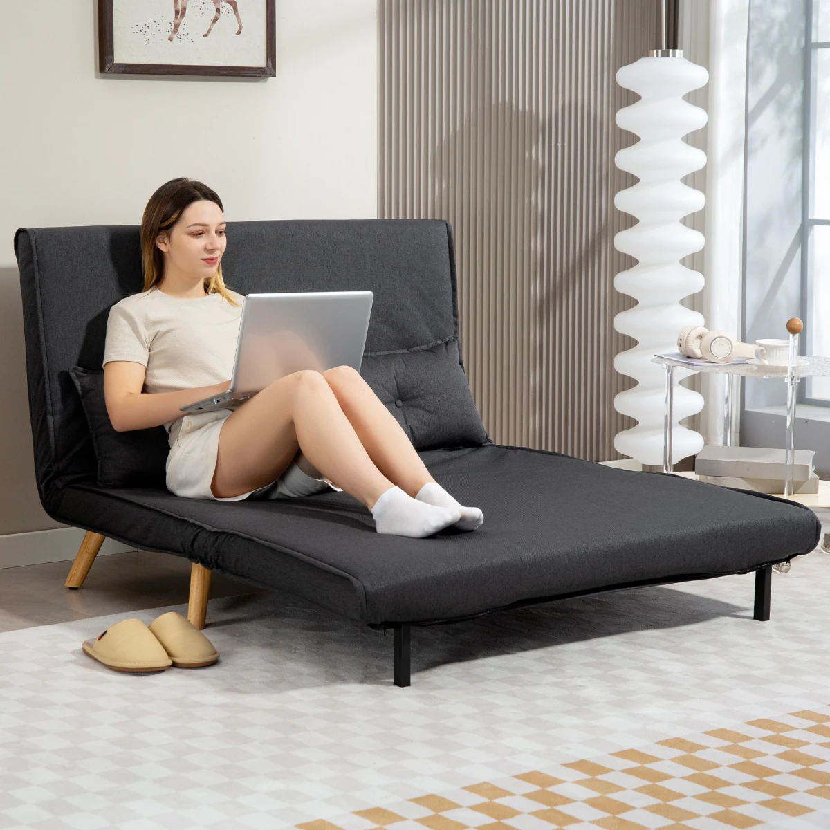 HOMCOM HOMCOM Sofa Bed Two Seater Click Clack Comfort Living Room - Sofa Bed