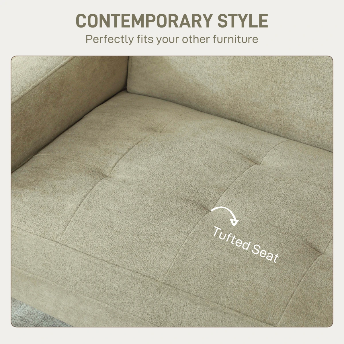 HOMCOM 2 Seater Sofa Compact Velvet Tufted For Small Spaces by HOMCOM
