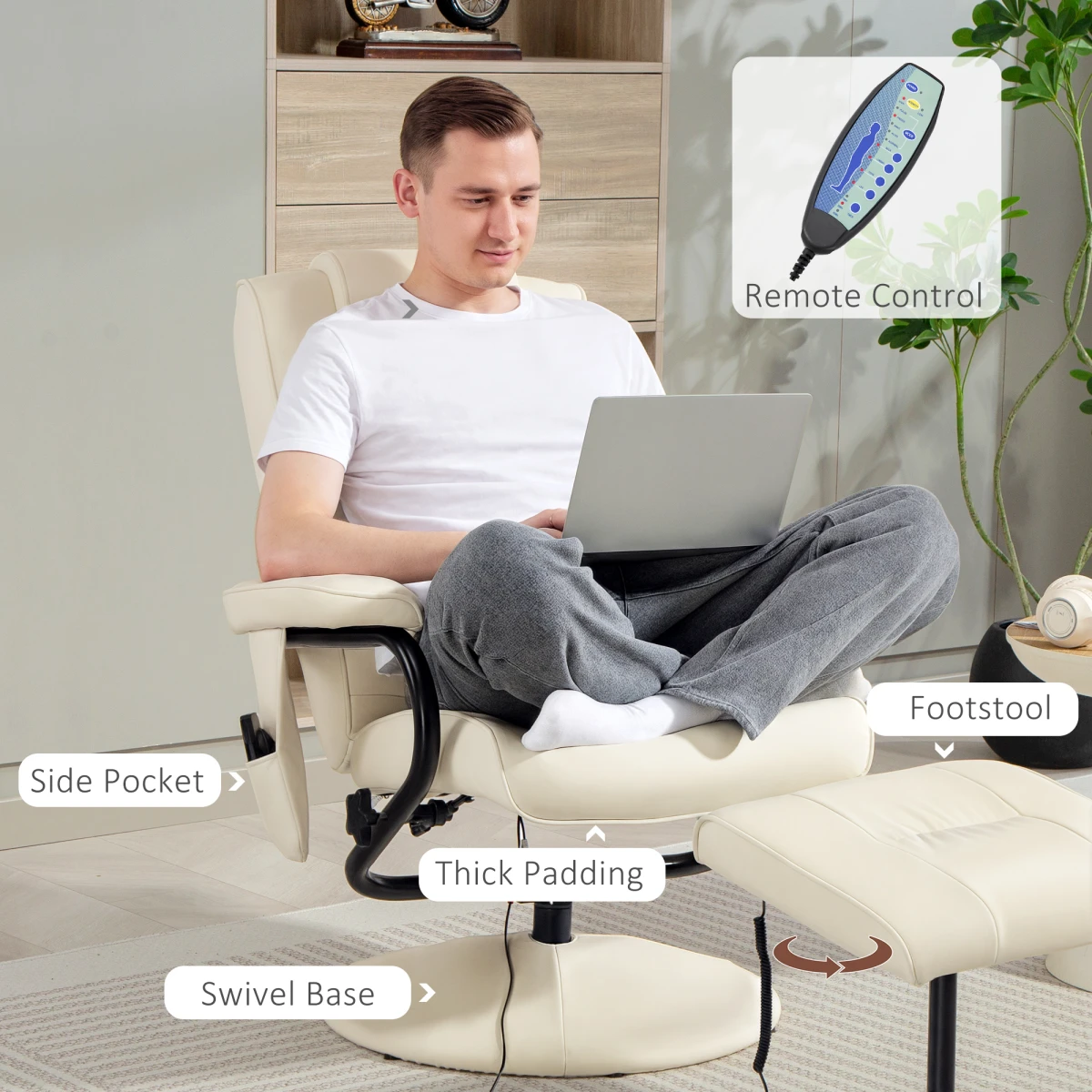 HOMCOM Massage Recliner Chair 10 Point Vibration Home Use by HOMCOM