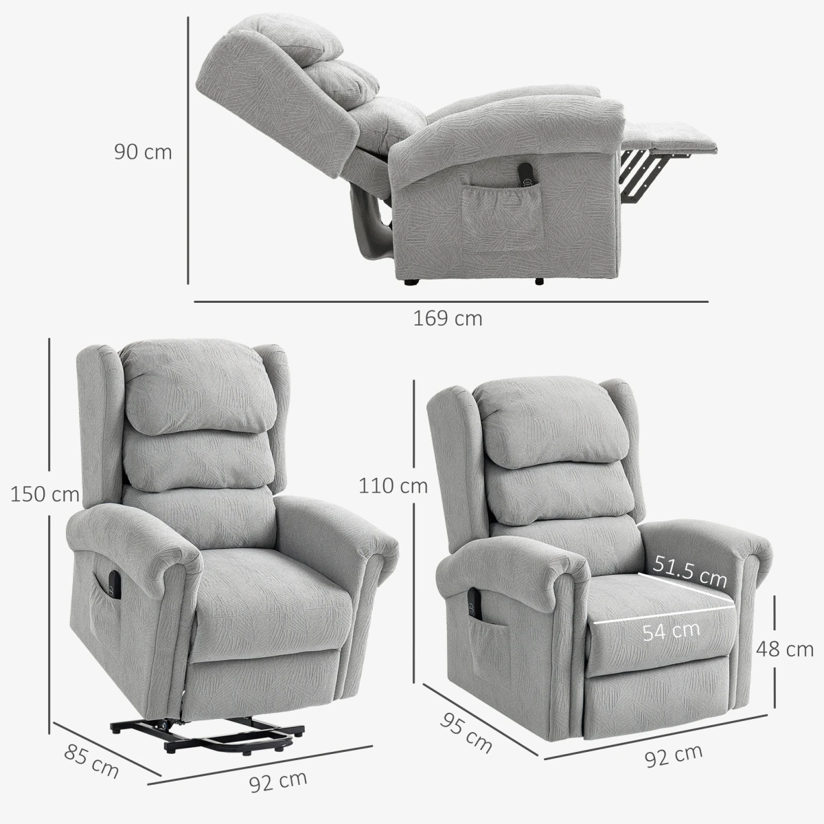 HOMCOM HOMCOM Power Lift Recliner Chair Oversized For Elderly - Recliner