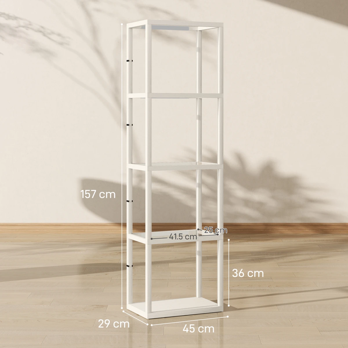 HOMCOM LED Floor Lamp 4-Tier Shelves Dimmable by HOMCOM