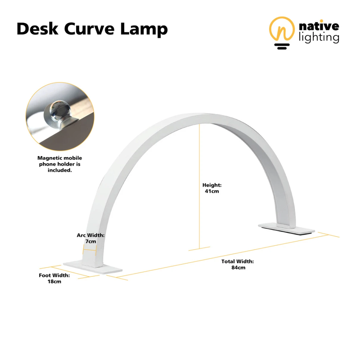 Native Lighting Nova Arc Desk Lamp 40cm Shadowless For Creators - Lamp