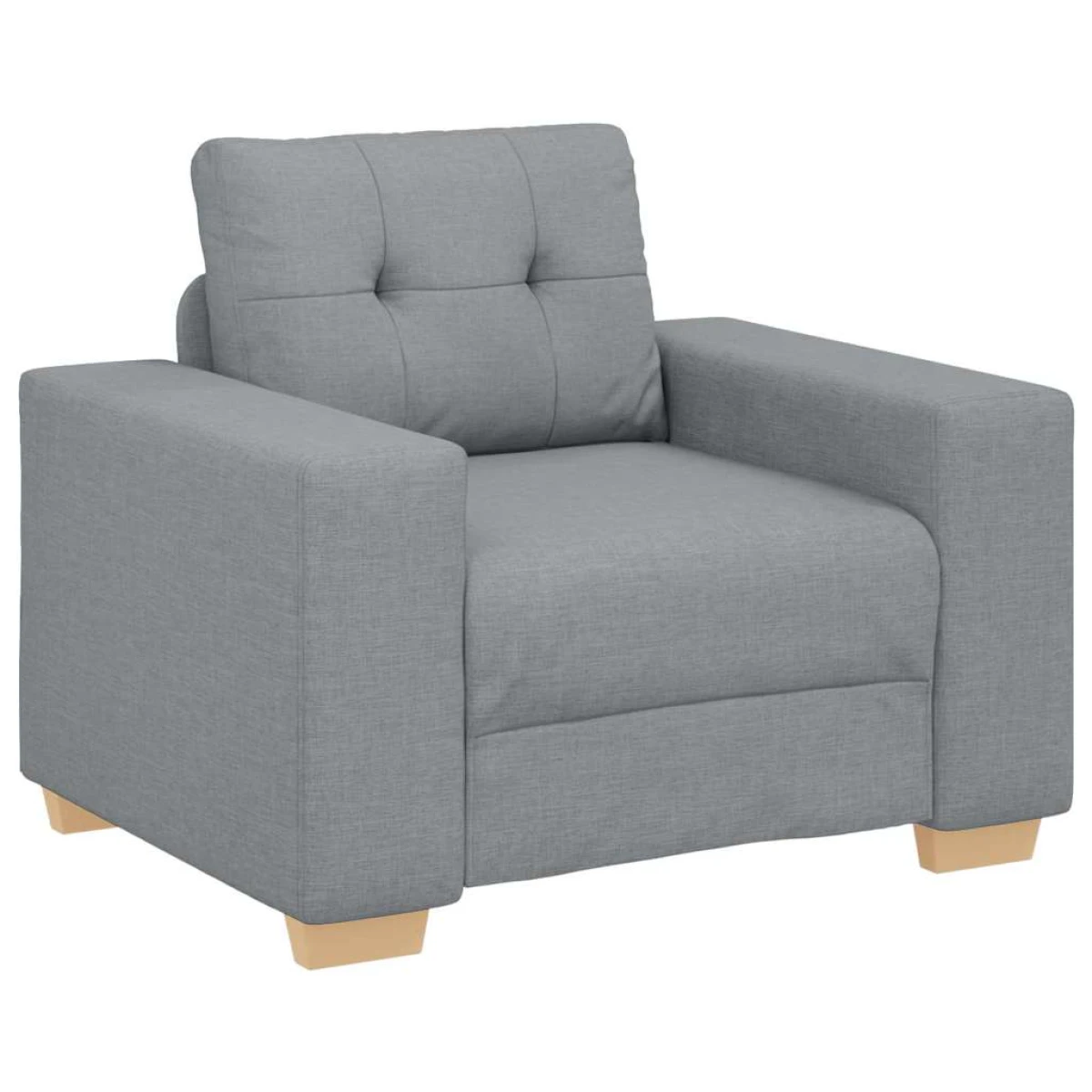 vidaXL VidaXL Sofa Set Three Piece Grey With Box Cushions And Polyester Fabric For Modern Living Room - Sofa