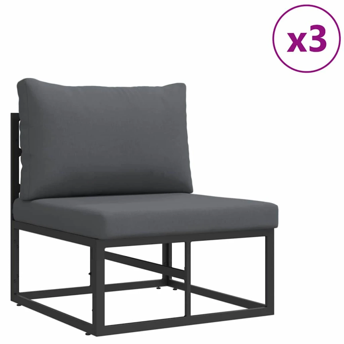vidaXL Garden Sofa Set 5pc Cushioned Aluminium by vidaXL