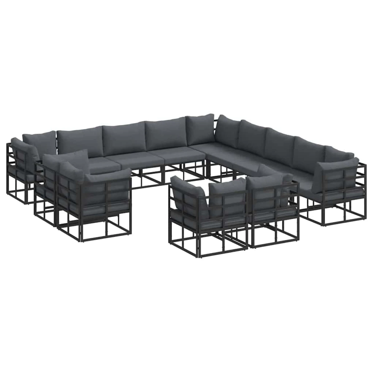 vidaXL vidaXL Garden Sofa Set 13P Modular Aluminum Patio - Garden Sofa Sets