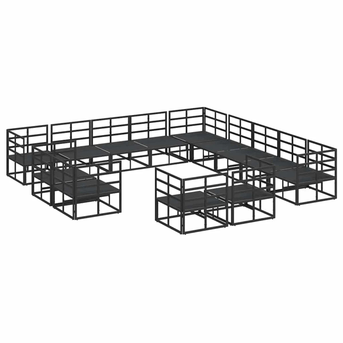 vidaXL vidaXL Garden Sofa Set 13P Modular Aluminum Patio - Garden Sofa Sets