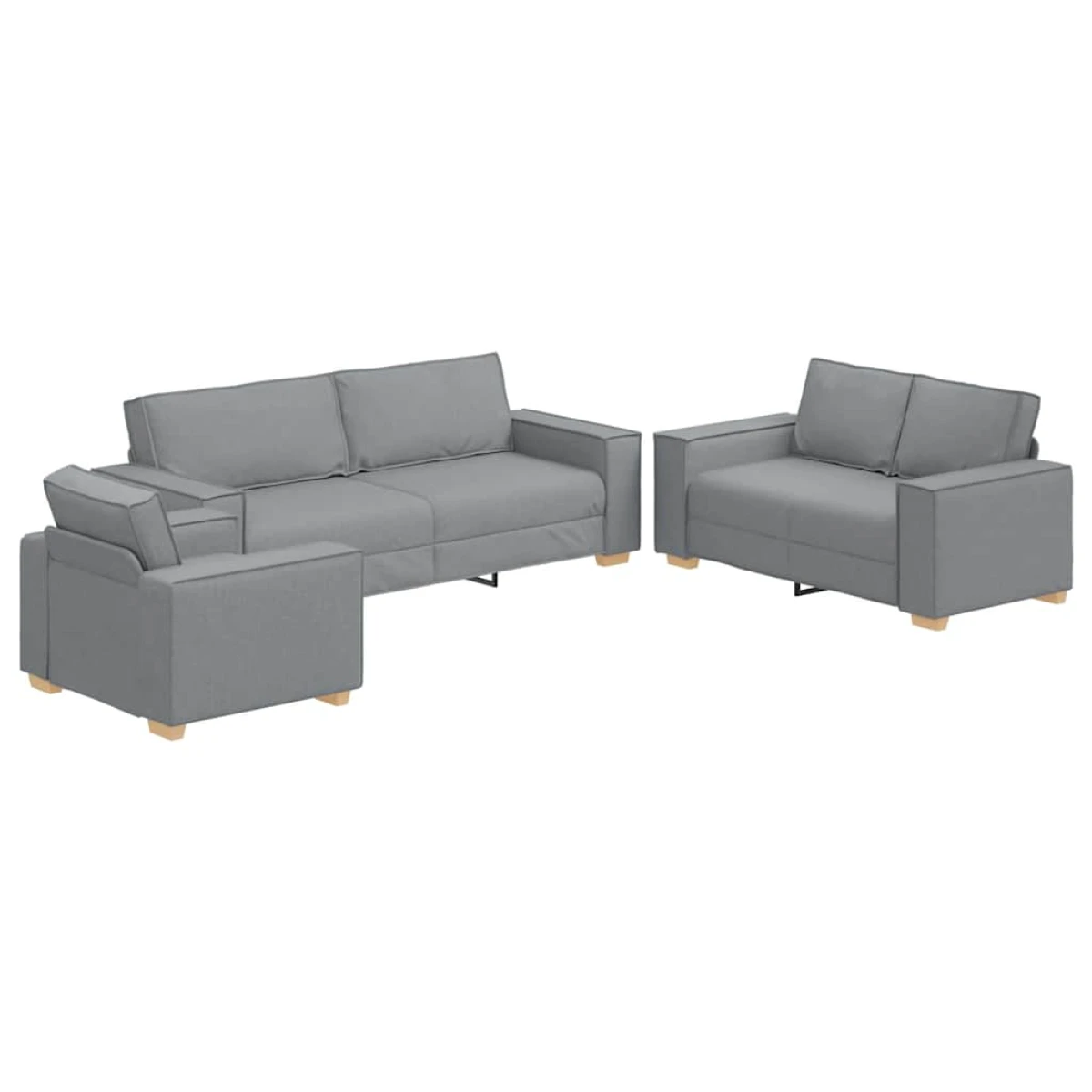 VidaXL Sofa Set 220x78x84 cm Three Piece Soft Cushions Home by vidaXL
