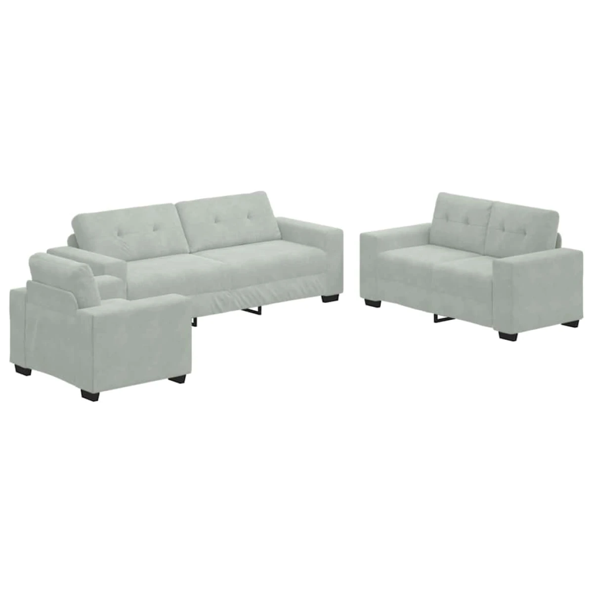 VidaXL Sofa Set 221x78x80 Cm Velvet For Living Room by vidaXL
