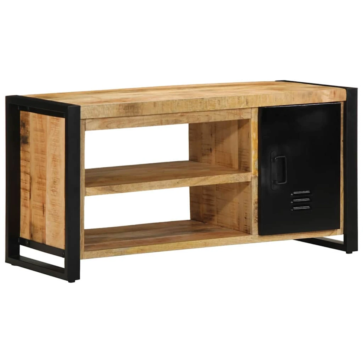 vidaXL VidaXL Industrial Shoe Bench 100x40x50 cm Solid Mango Wood Storage for Modern Homes - Shoe Storage