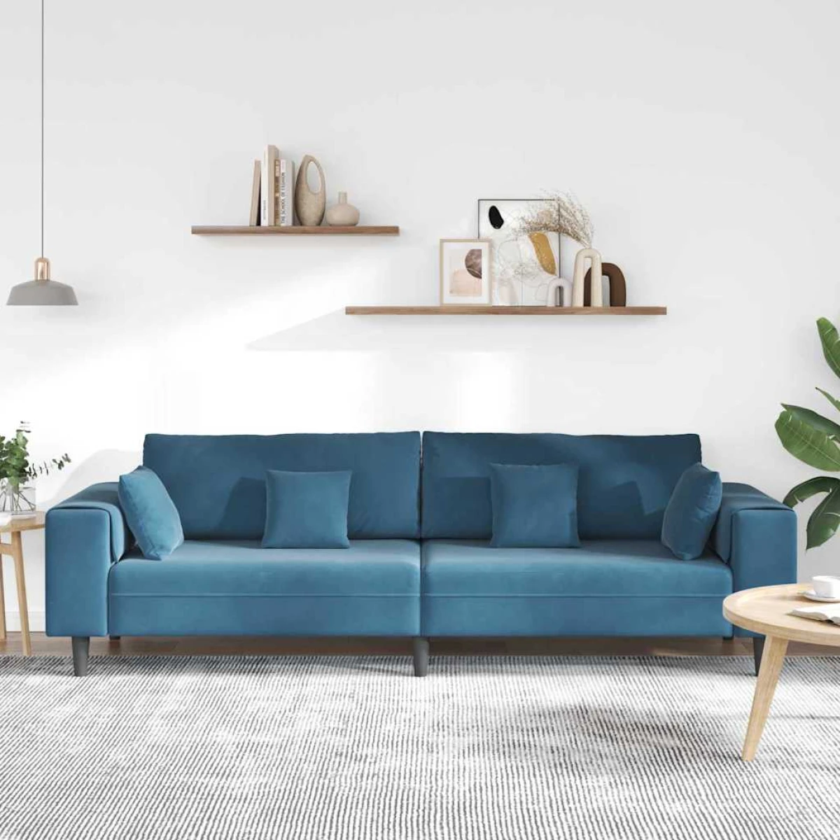 vidaXL VidaXL Velvet Sofa 208 cm With Cushions Soft Plush Upholstery For Living Room And Modern Living Rooms - Sofa