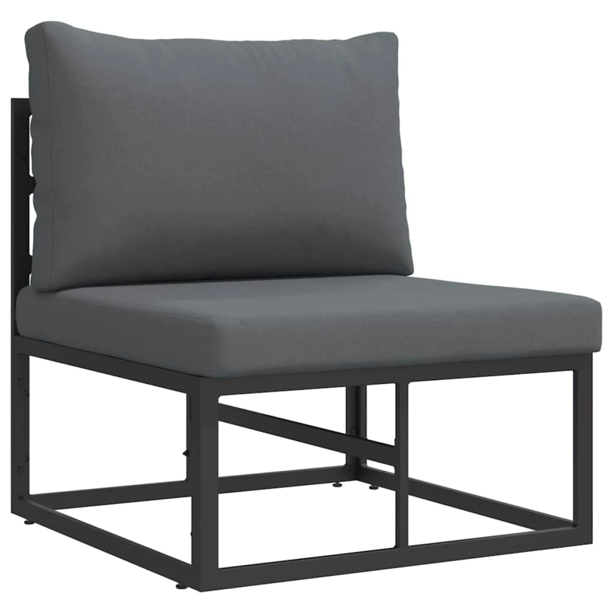 VidaXL Outdoor 4-Piece Garden Sofa Set With Cushions Black Aluminium Durable Frame For Patio And Terrace Comfort by vidaXL