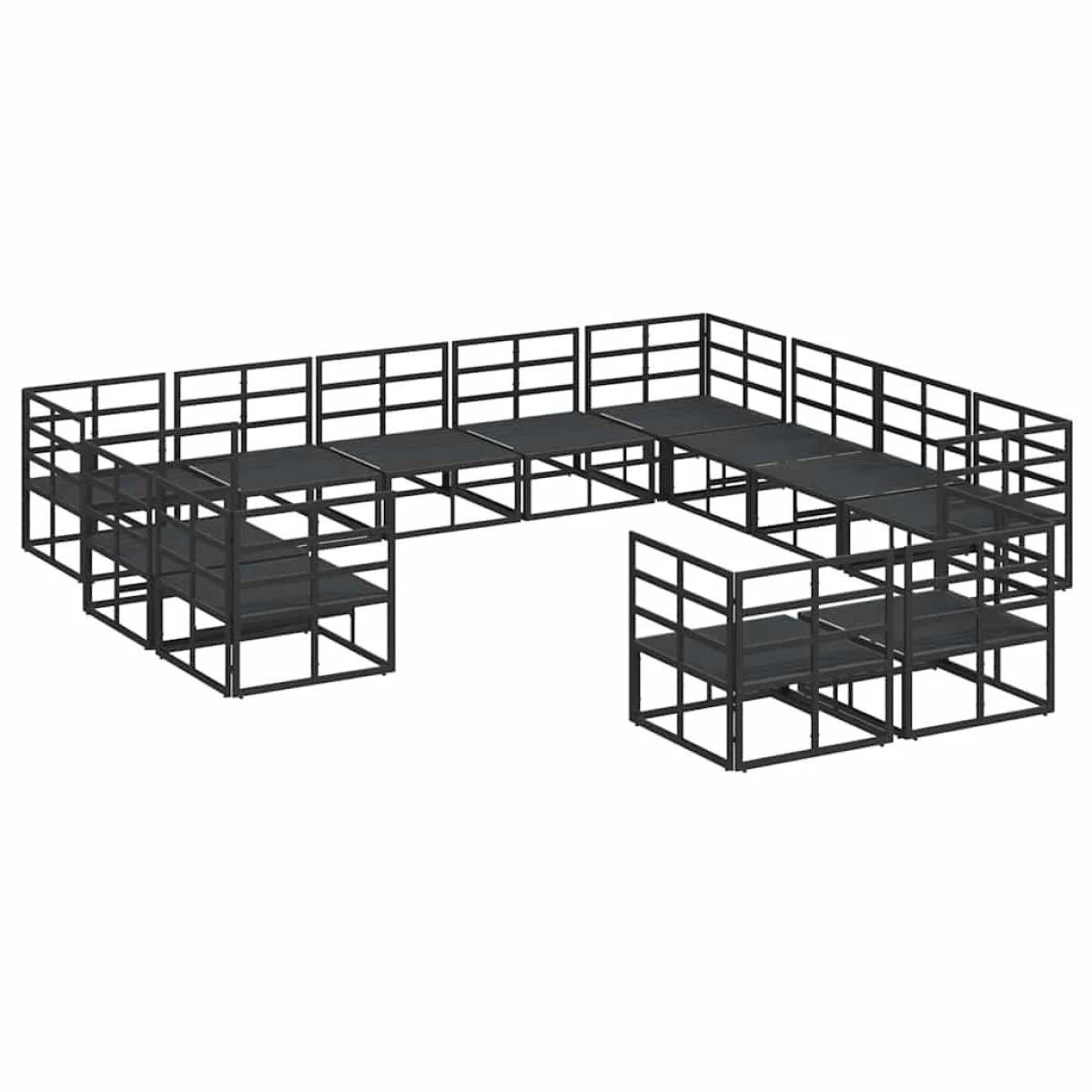 vidaXL vidaXL Garden Set 12Pc Aluminum Cushioned Outdoor - Garden Sofa Sets