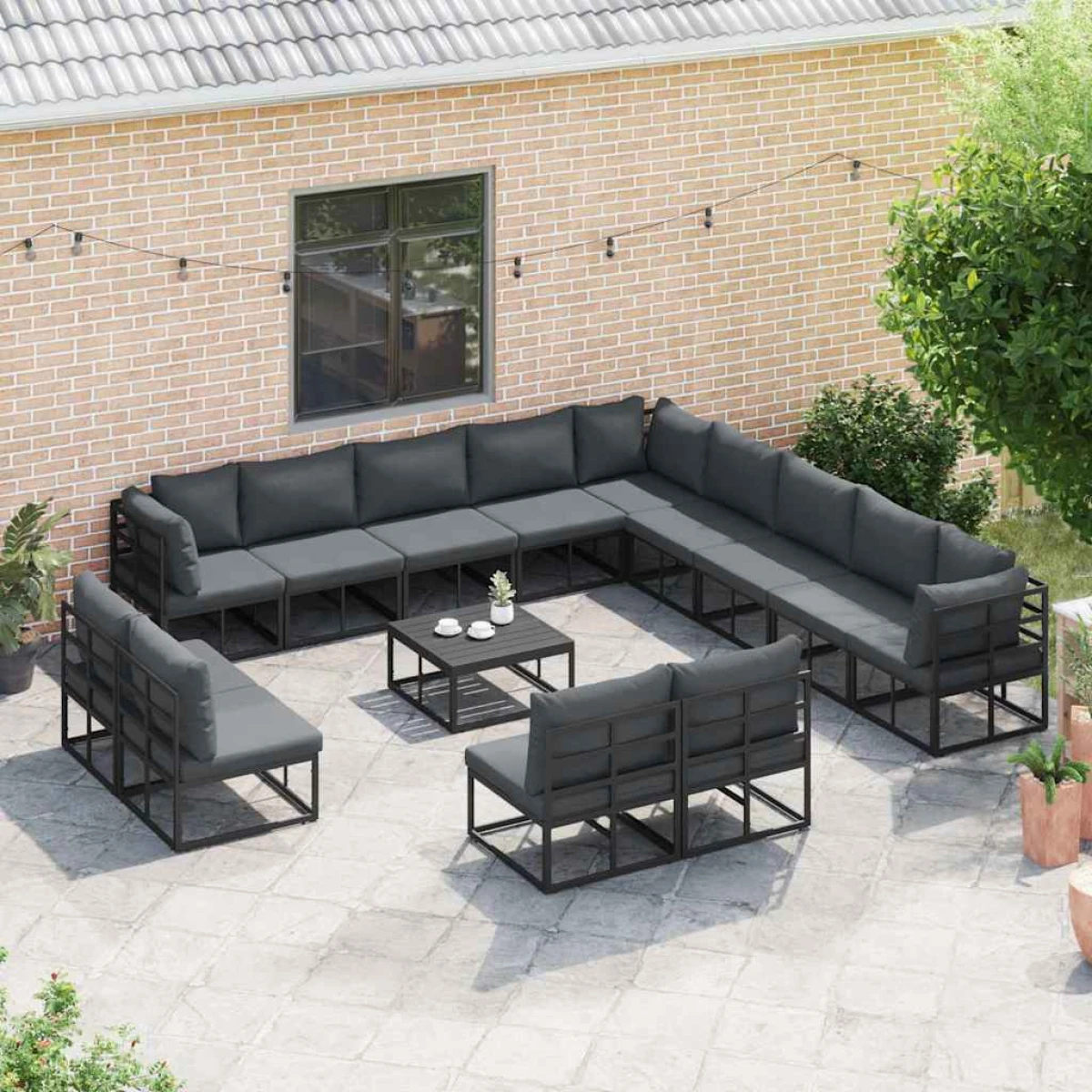 VidaXL Garden Sofa Set 13pc Aluminium Outdoor by vidaXL