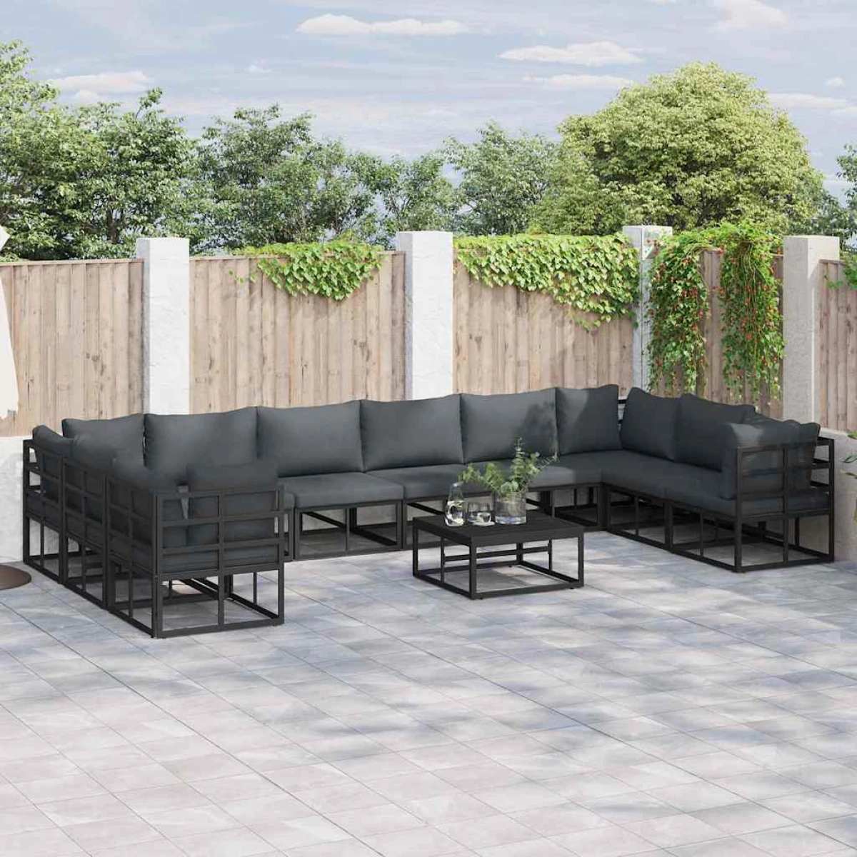 vidaXL VidaXL Garden Sofa Set 10 Pc Modular Outdoor Patio - Garden Sofa Sets