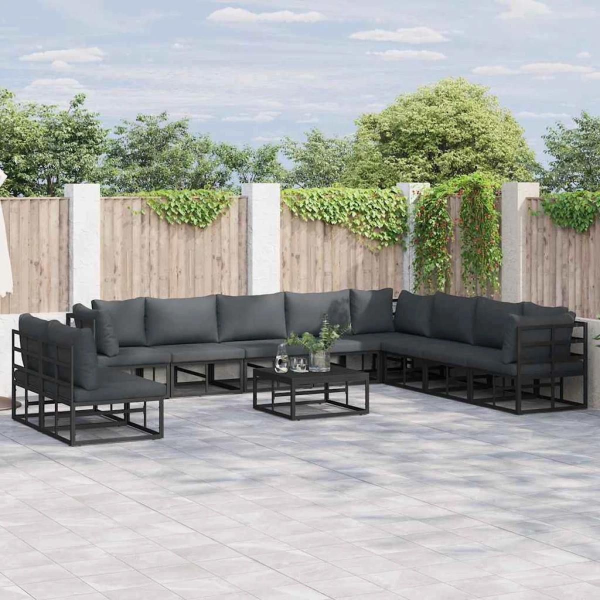 vidaXL VidaXL Garden Sofa Set 10pc Weatherproof Aluminum - Garden Sofa Sets