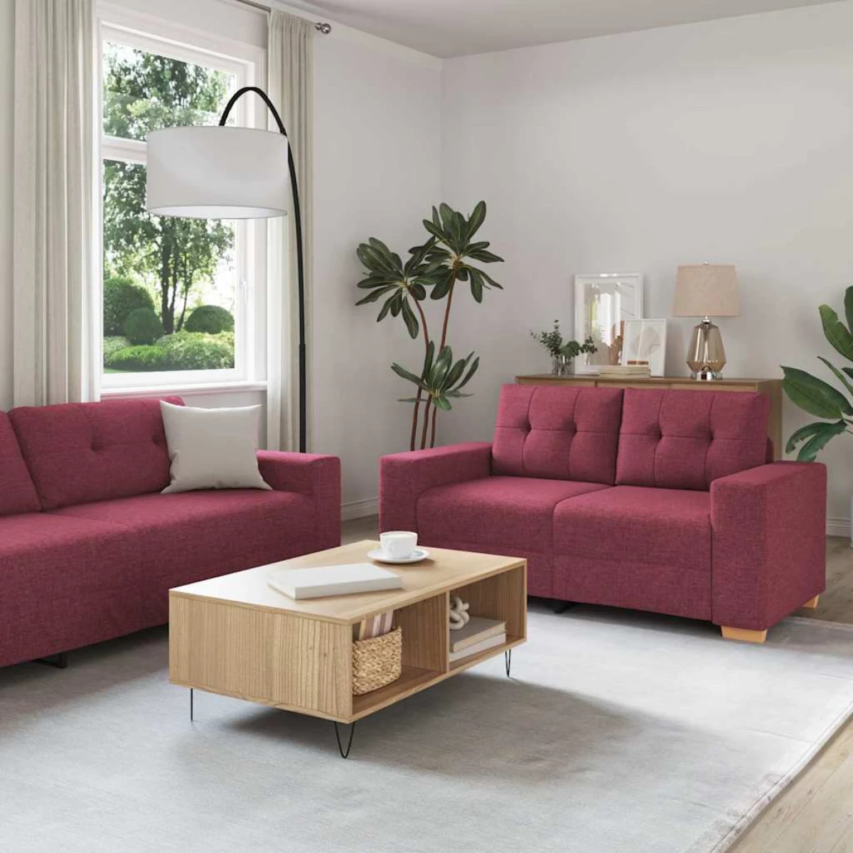 vidaXL VidaXL Sofa Set 221x78x80 Cm Plush Cushions Living Room - Sofa
