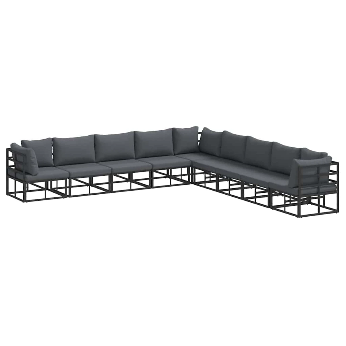 vidaXL vidaXL Garden Modular Sofa Set 9pc Aluminum Patio - Garden Sofa Sets