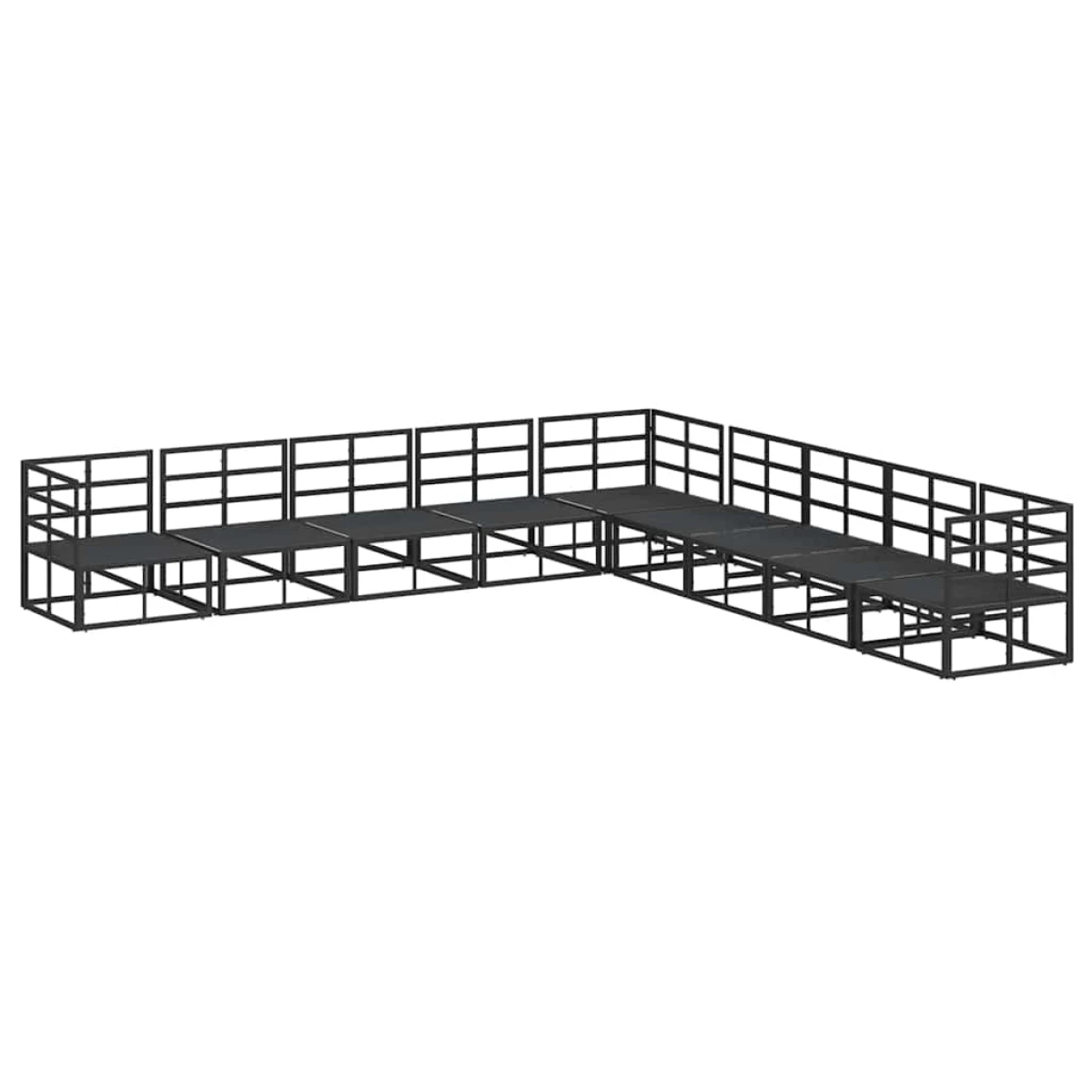 vidaXL vidaXL Garden Modular Sofa Set 9pc Aluminum Patio - Garden Sofa Sets