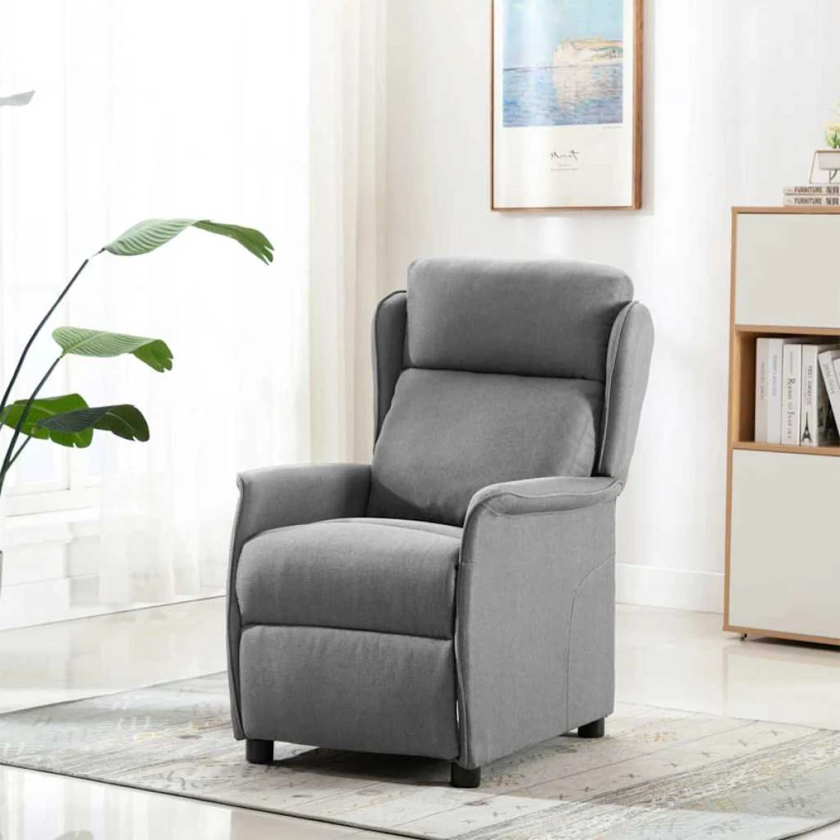 vidaXL Recliner Chair 67.5x93.5x101.5 cm Fabric With Reclining Backrest And Extendable Footrest For Living Room by vidaXL