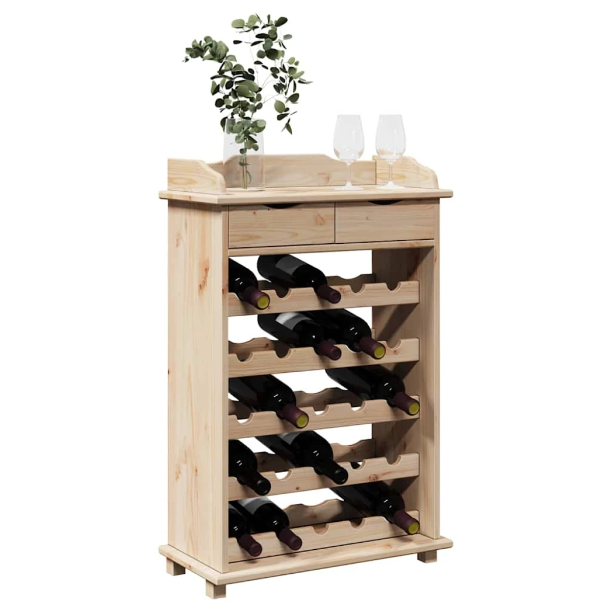 VidaXL Wine Rack 90 X 60 X 30 Cm Solid Pine Wood Storage by vidaXL