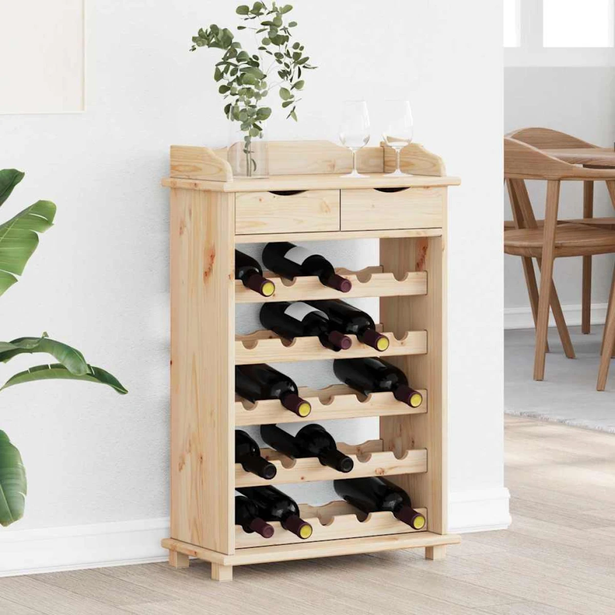 vidaXL VidaXL Wine Rack 90 X 60 X 30 Cm Solid Pine Wood Storage - Wine Rack
