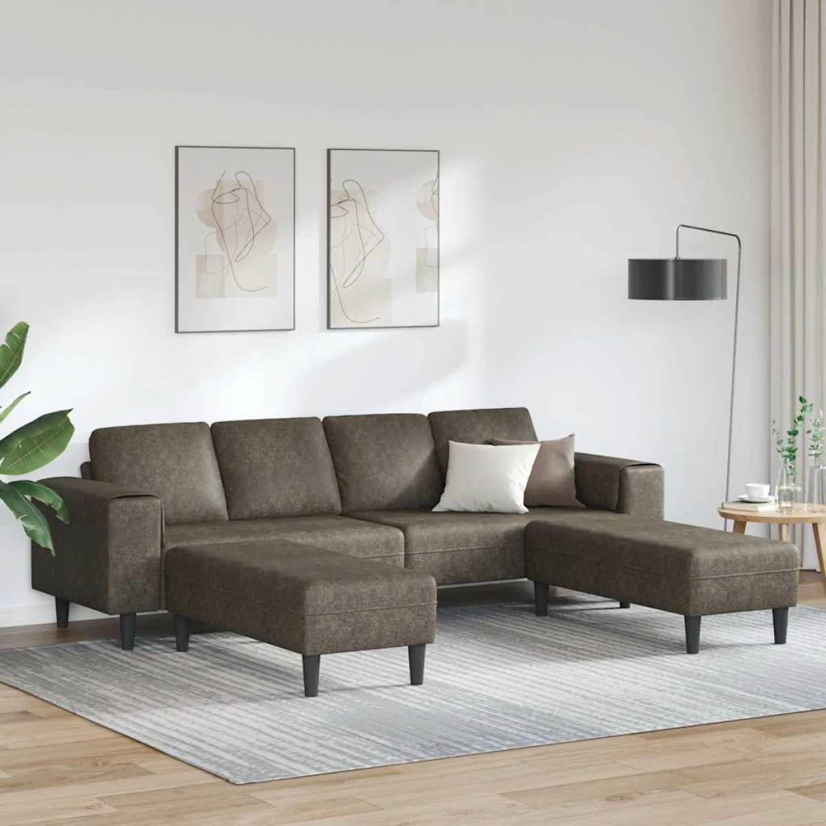 Premium Sofa Set L Shape Faux Suede Living Room by vidaXL